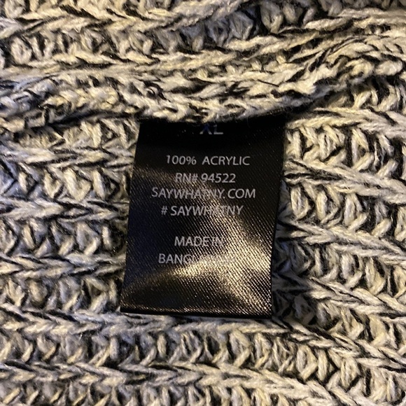 $5$ add on Say What? - black & white collegiate boyfriend sweater. Size X-Large - Picture 6 of 9